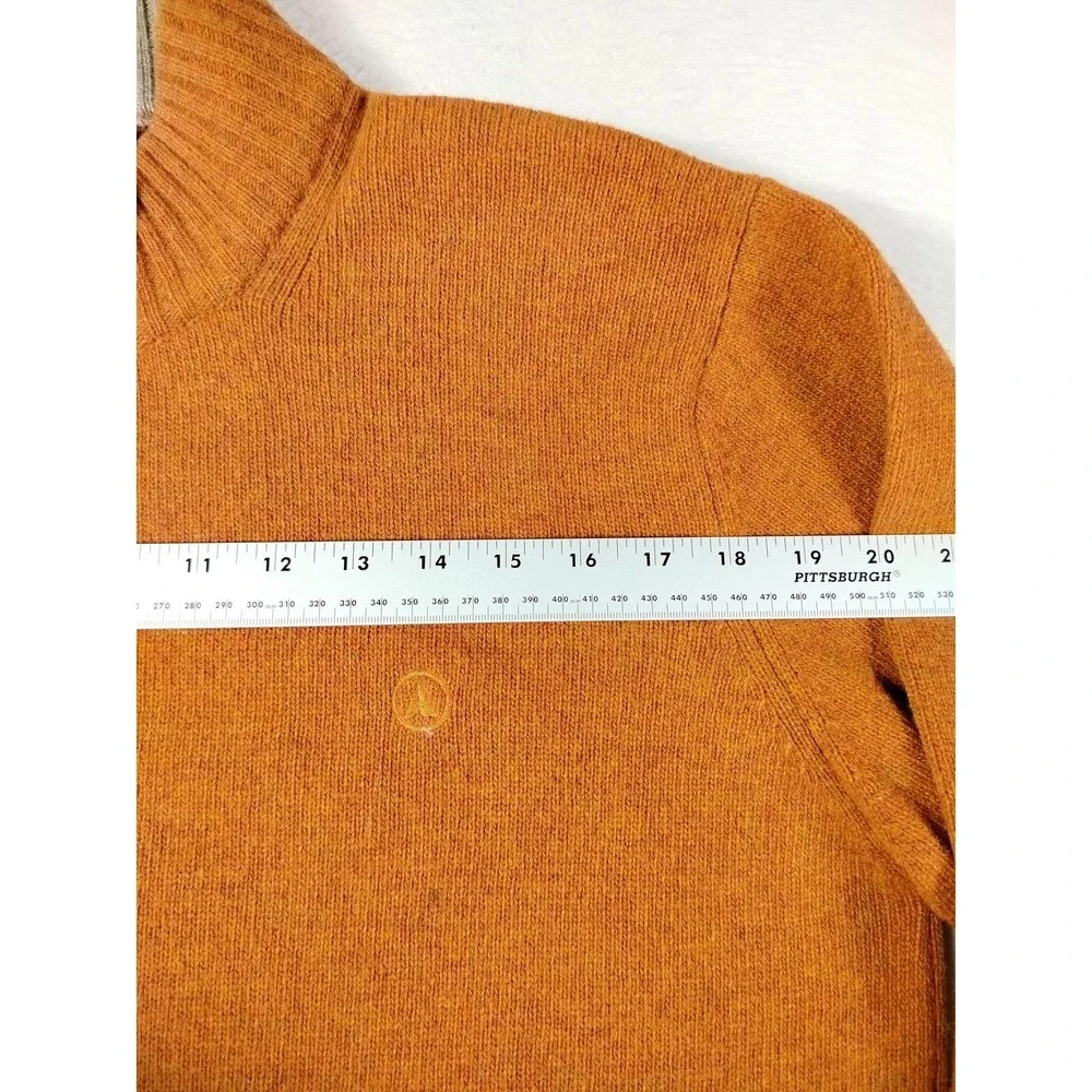 IVY OXFORD Sweater Jacket Mens Large Orange Full‎ Zip Old Money Wool Blend